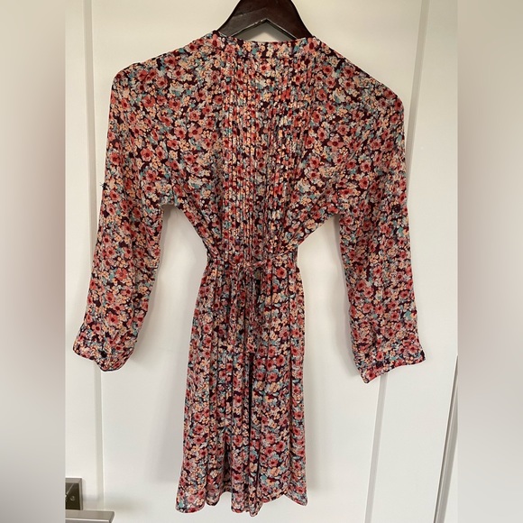 AMERICAN RAG Cie Floral Boho Dress Button Up Back Tie Back size XS - Picture 7 of 7